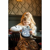 Cat's Meow Black Chunky Glitter Kitty Purse