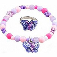 Sparkle Butterfly Bracelet  Ring Set
