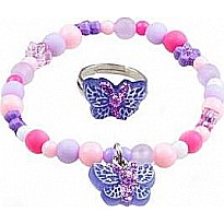 Sparkle Butterfly Bracelet  Ring Set