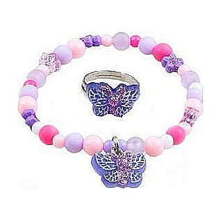 Sparkle Butterfly Bracelet  Ring Set