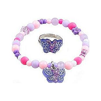 Sparkle Butterfly Bracelet & Ring Set