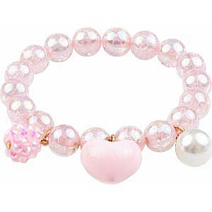 Pink Heart Bobble Bracelet