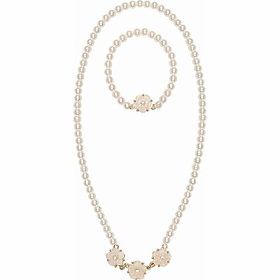 Twirling In Pearls Necklace Bracelet Set