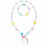 White Unicorn Necklace & Bracelet Set