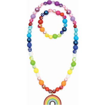 Double Rainbow Necklace and Bracelet Set