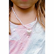 Pink Pearl Heart Necklace