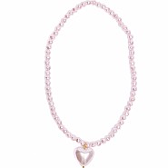 Pink Pearl Heart Necklace