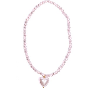 Pink Pearl Heart Necklace