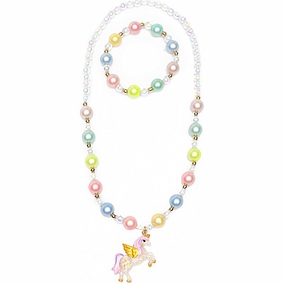 Happy-Go-Unicorn Necklace Bracelet Set