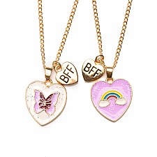 Rainbow Butterfly BFF Necklace
