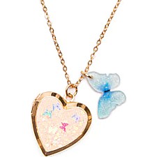 Butterfly Heart Locket Necklace