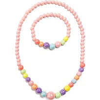 Pearly Pastel Necklace and Bracelet Set (2pc)