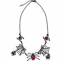 Spooky Scary Tangled Web Necklace