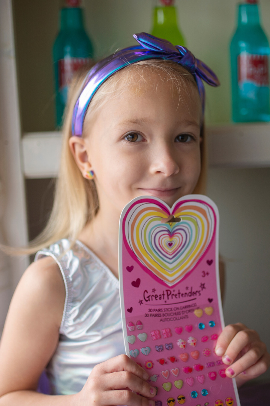 Heart Sticker Earrings - Creative Education of Canada - Dancing Bear Toys