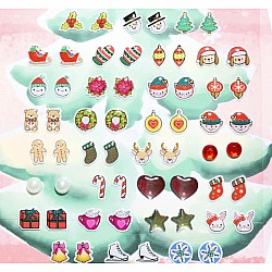 Holiday Sticker Earrings, 30 Pairs