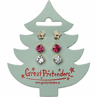 Holiday Tree Clip on Earrings (3 sets)