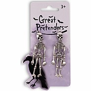 Spooky Scary Skeleton Clip On Earrings