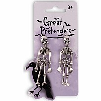 Spooky Scary Skeleton Clip On Earrings