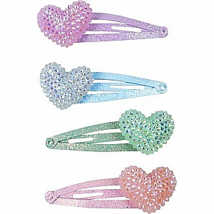 Sparkle Heart Bobble Hair Clips
