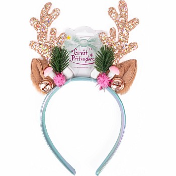 Pink Holiday Rudolph Headband