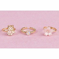 Boutique Foxy Floral Rings, 3pcs