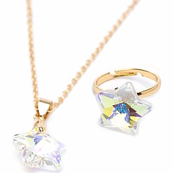 Boutique Holographic Star Necklace & earrings