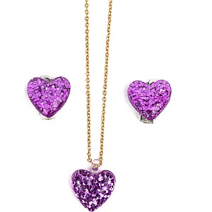 Boutique Glitter Heart Necklace (assorted)