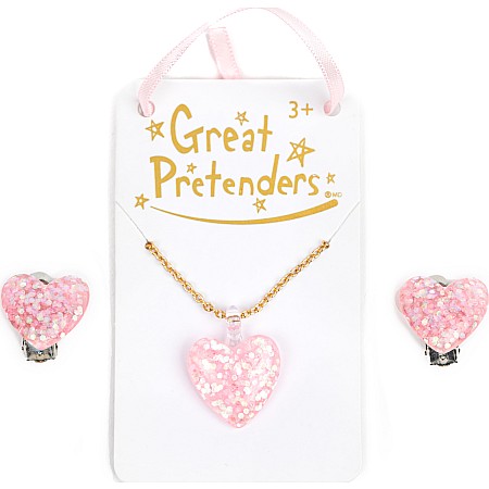 Boutique Glitter Heart Necklace (assorted)