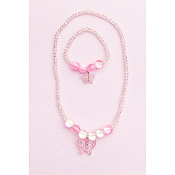 Boutique Holo Pink Crystal Necklace