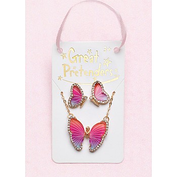 Studded Butterfly Jewelry Set