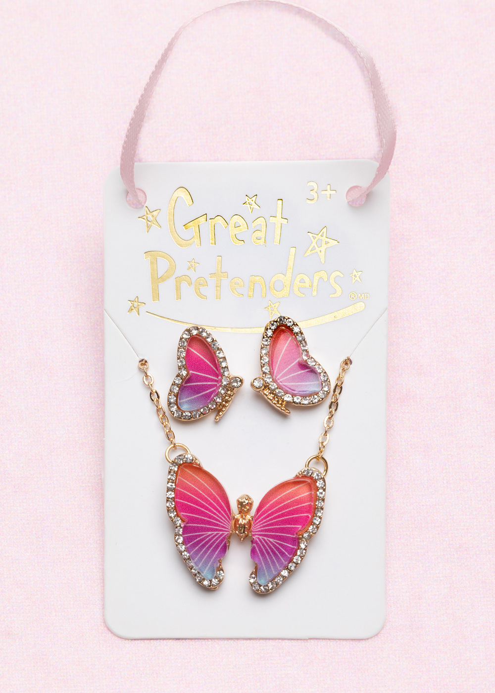 Boutique Butterfly Necklace & Studded Earring Set