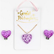 Boutique Glitter Hearts Clip On Earrings (assorted)