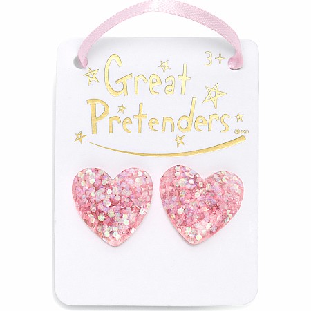 Boutique Glitter Hearts Clip On Earrings (assorted)