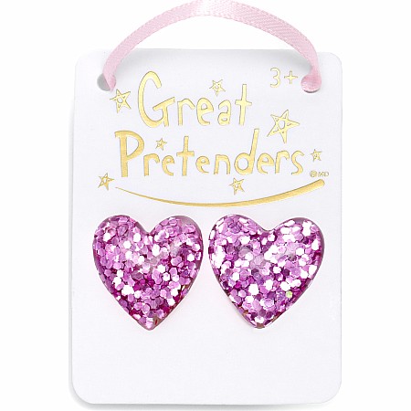 Boutique Glitter Hearts Clip On Earrings (assorted)