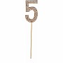 Rhinestone Party Cake Topper Number (5)