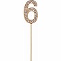 Rhinestone Party Cake Topper Number (6)