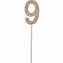 Rhinestone Party Cake Topper Number (9)