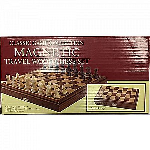 Travel Magnetic Wood Chess Set, 8"