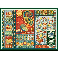 1000 pc Scandi Chicken Quilt puzzle 