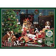 zCobble Hill 1000 Piece Jigsaw Puzzle - Christmas Puppies