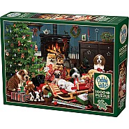 zCobble Hill 1000 Piece Jigsaw Puzzle - Christmas Puppies