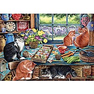 Cobble Hill 35 pc Tray Puzzle - Garden Shed Cats