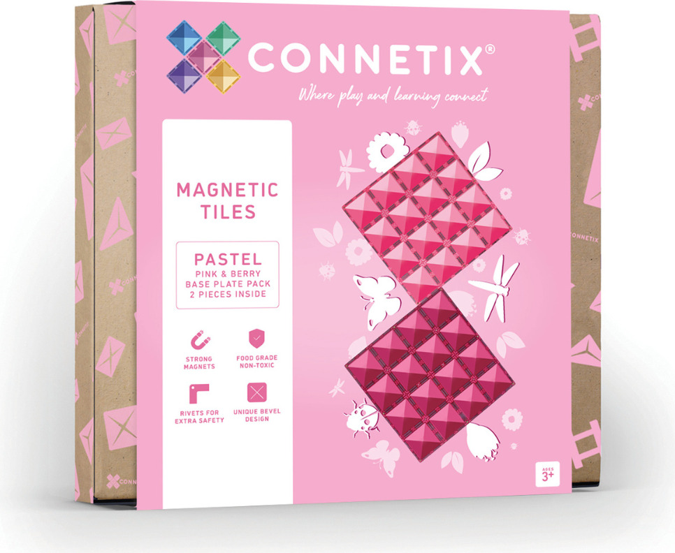 Connetix Pastel Pink & Berry Base Plate 2 pc
