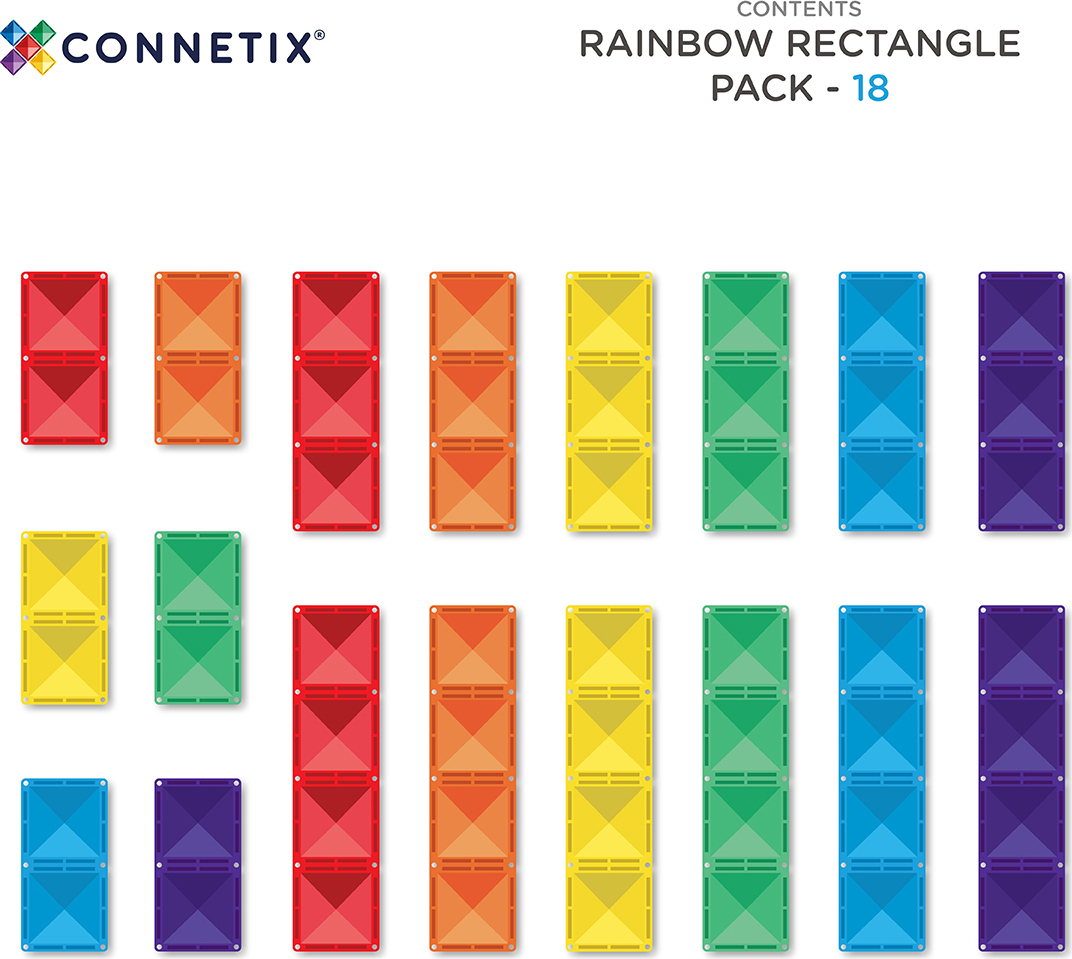 Connetix Rainbow Rectangle Pack (18 pc)