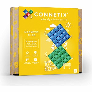 Connetix Rainbow Blue & Green Base Pack 2PC