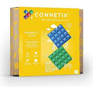 Connetix Rainbow Blue & Green Base Pack 2PC