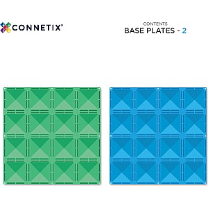 Connetix Rainbow Blue & Green Base Pack 2PC