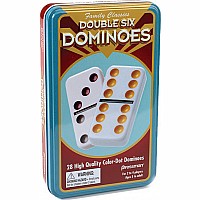 Double Six Color Dot Dominoes Tin