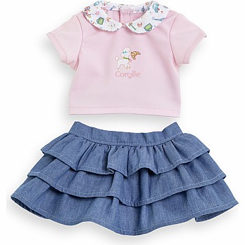12" Weekend in Paris, T-Shirt & Ruffled Skirt 