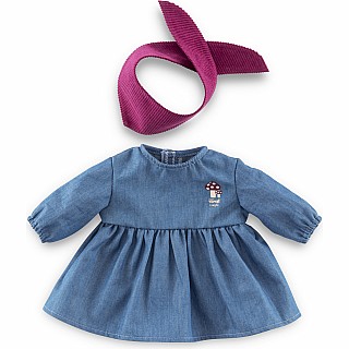 12" Jeans Dress & Scarf - Little Explorer